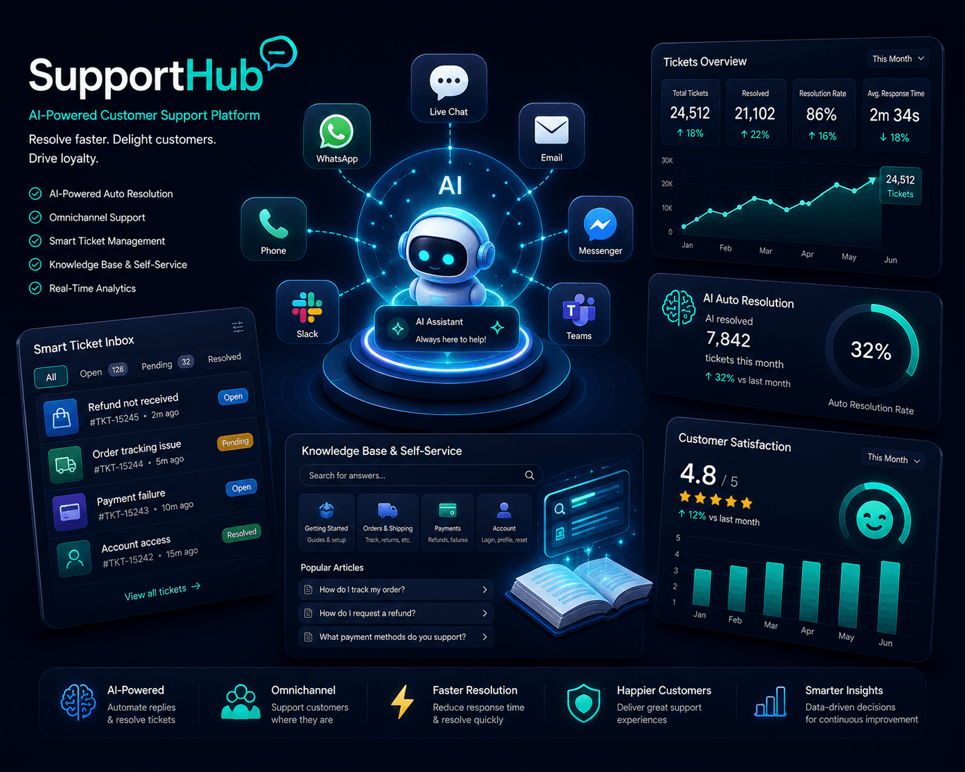 SupportHub support desk interface
